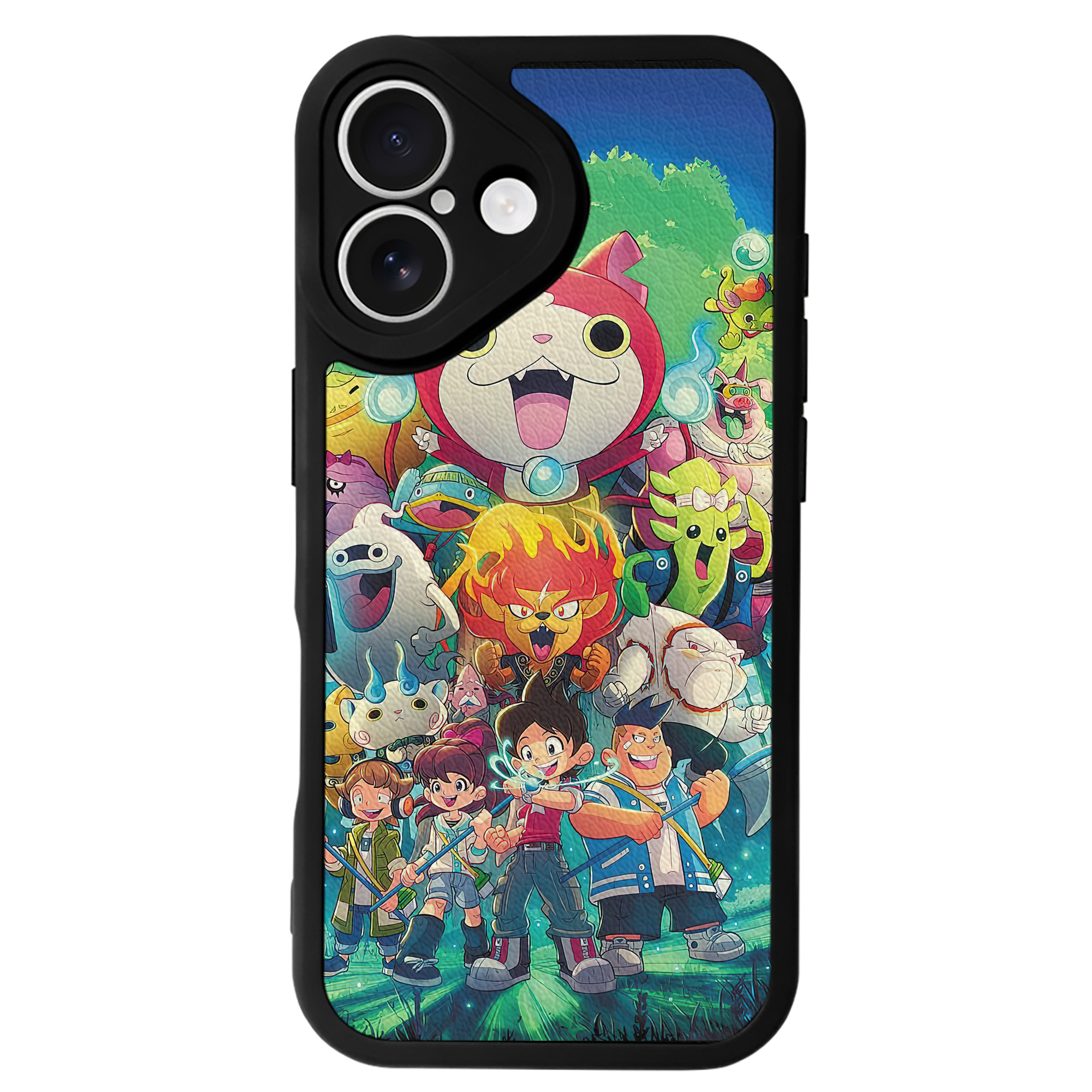 （画像用） 妖怪ウォッチ Yo-kai Watch 【iPhone 16シリーズ対応】シリコンスマホケース（レザー調） 材質：シリコン